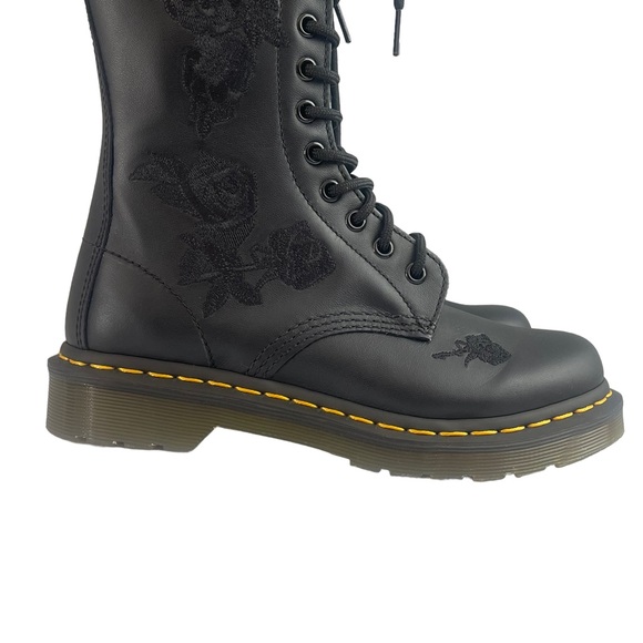 Dr MARTEN 1914 VONDA MON LEATHER BLACK BOOT FLOWER EMBROIDERY DETAILING SIZE UK4 - Picture 9 of 16